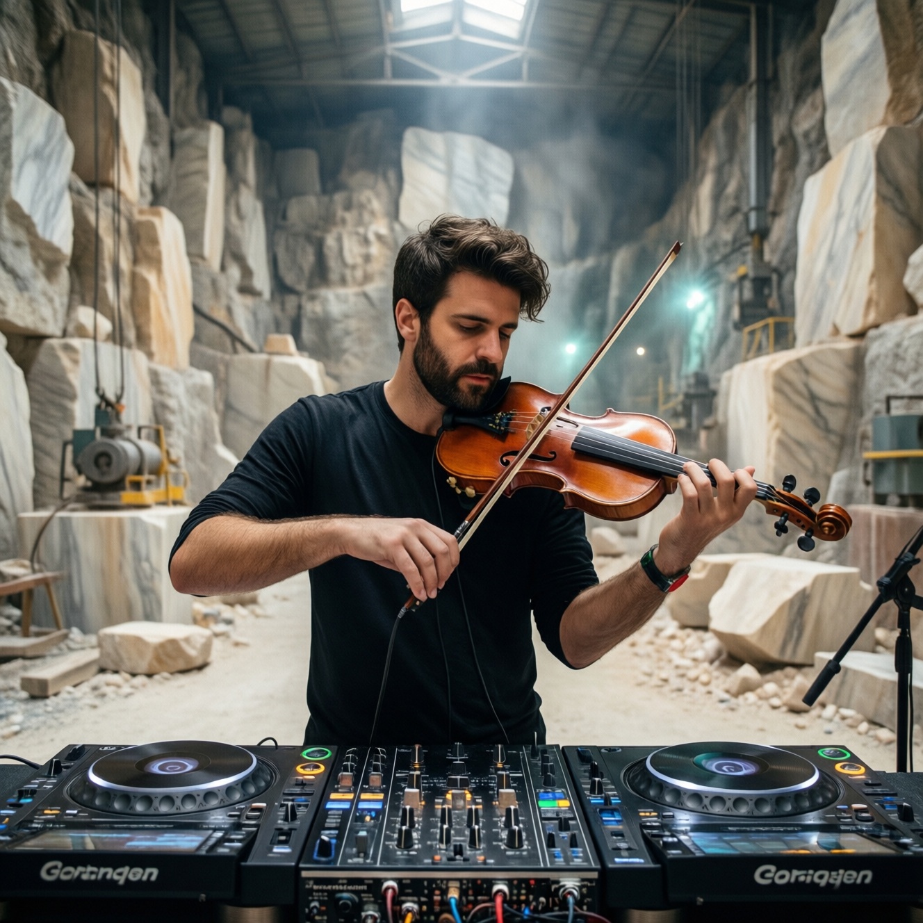 The sounds of marble: andrea casta снял аудиовизуальный сет в карьере botticino, Брешиа